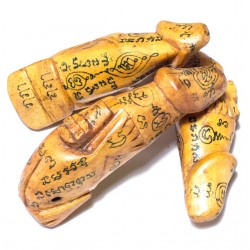 Palad Khik Ling Jab Hlak Carved Sacred Wood Monkey-Lingam Hand Inscriptions